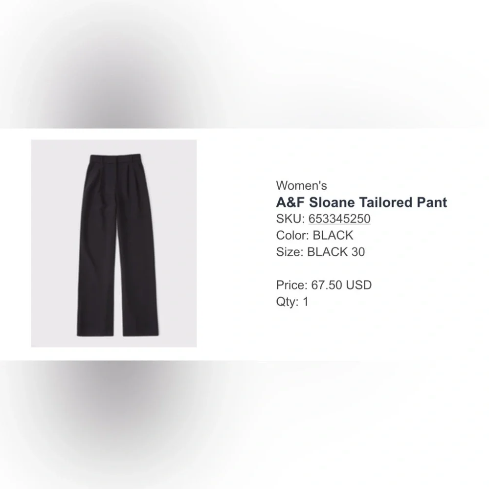 Abercrombie & Fitch Black Wide-Leg Trousers